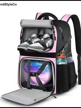 Bowling Ball Backpack with Shoe Tote Bag, Padded Ball Holder, Waterproof Nylon,